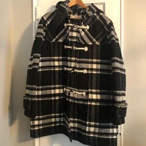 Marni Hooded Toggle Check Duffle Coat  US 44|IT 54